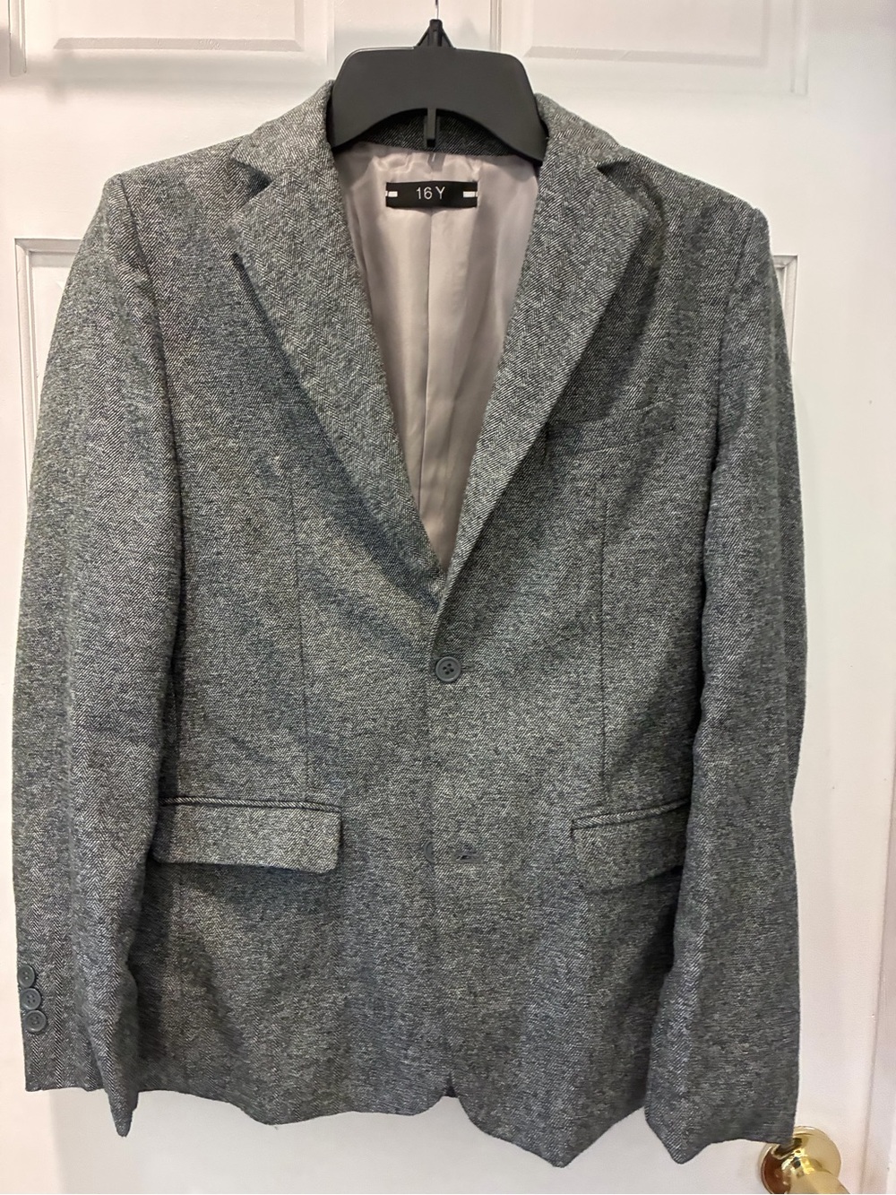 Gray Herringbone Blazer Size 16Y